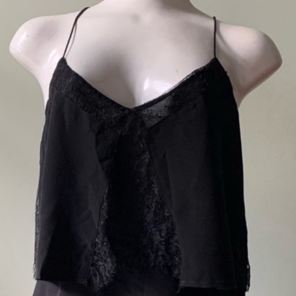 Madewell Silk Lace-Inset Little Black Dress - Picture 4 of 10